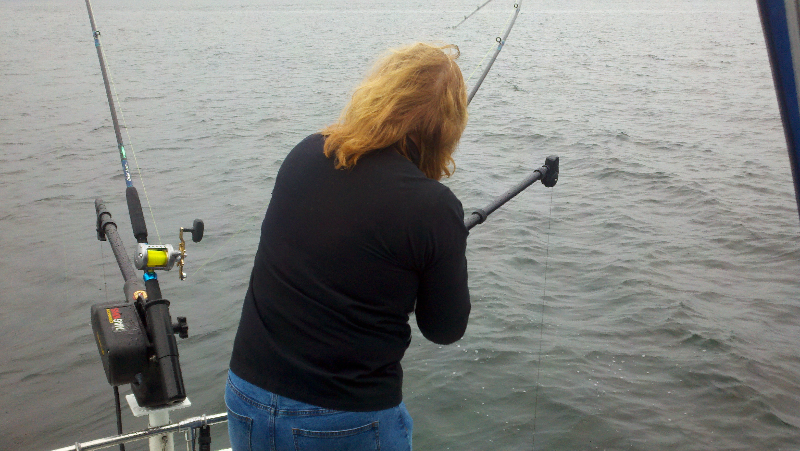 Seattle Fishing lady reeling