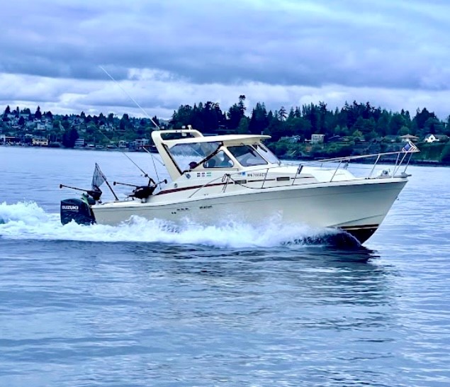 Lucky Star charter boat running on Puget Sound near Edmonds, Washingt0n