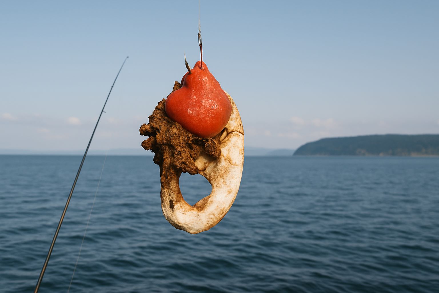 Sea anemone attached to an old clam shell, lifted above Puget Sound on an All Star Fishing Charters trip.